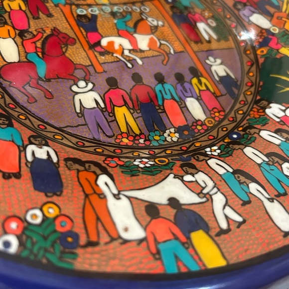 Mexican Painted Plate 10” Plate Dish  Art Hanging Wall Art - Picture 14 of 16